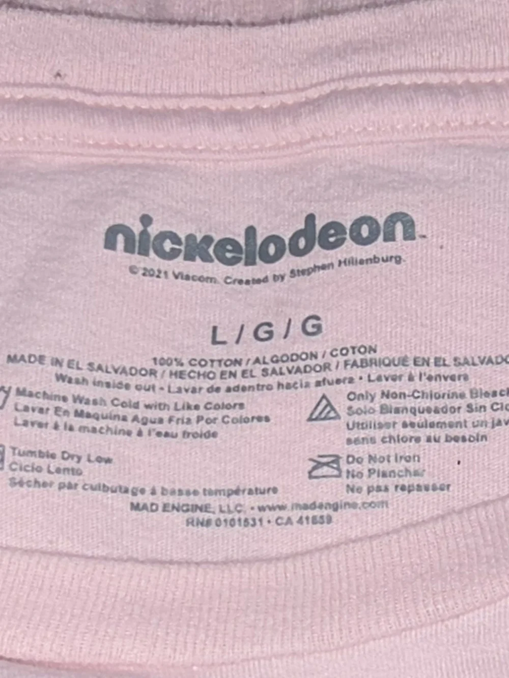 SpongeBob Driver License Graphic Long Sleeve - Pink-Size Large - Picture 5 of 5